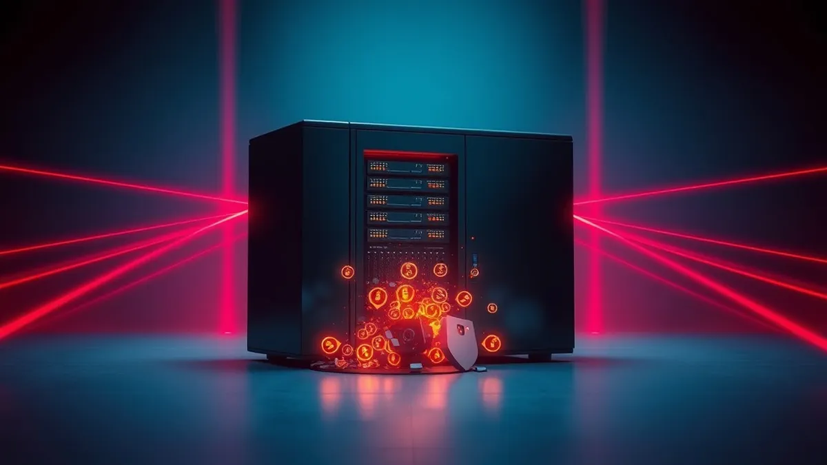 Illustration: A sleek cloud server instance sits isolated in a digital void.