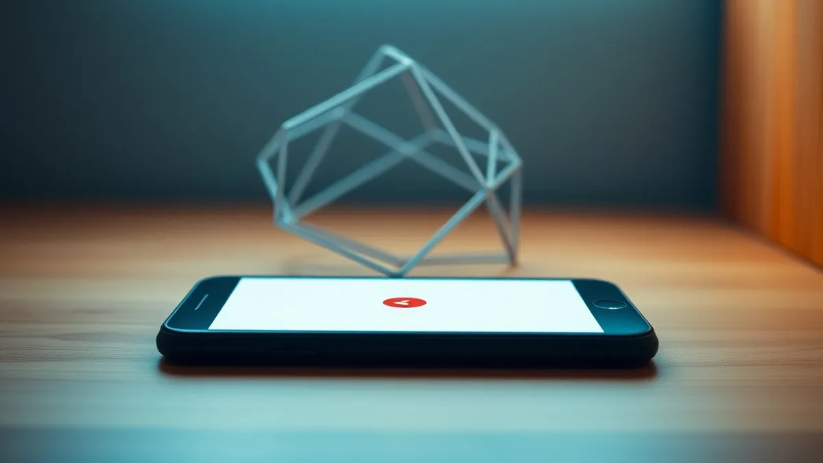 Illustration: A generic smartphone displays a blank white interface with a single red warning icon in the center.