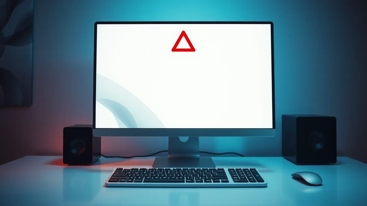 Illustration: A sleek silver desktop computer sits on a clean white desk.