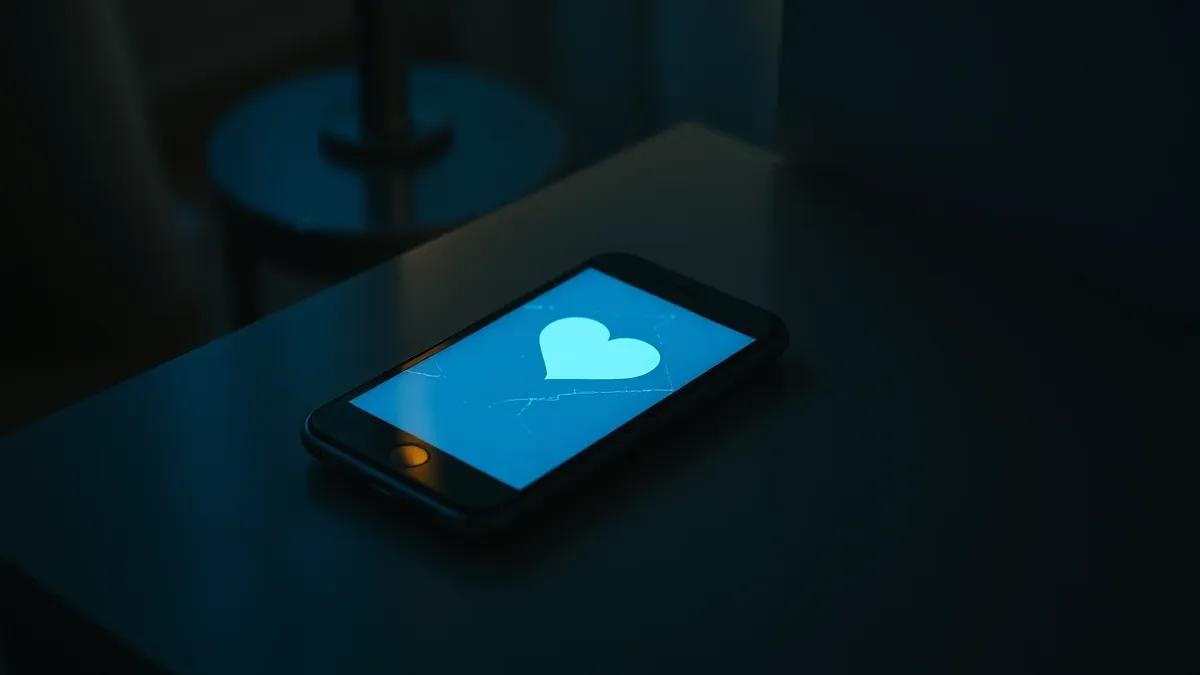 Illustration: A cracked smartphone rests on a lonely nightstand.