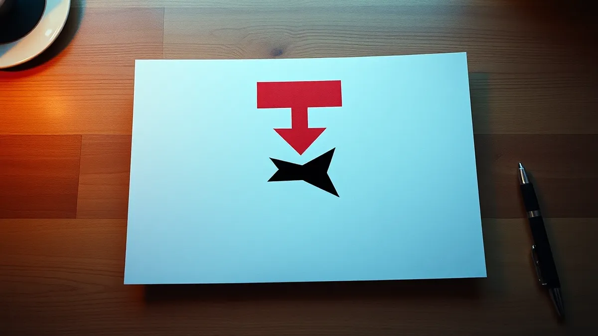 Illustration: A flat sheet of white paper rests on a wooden desk.