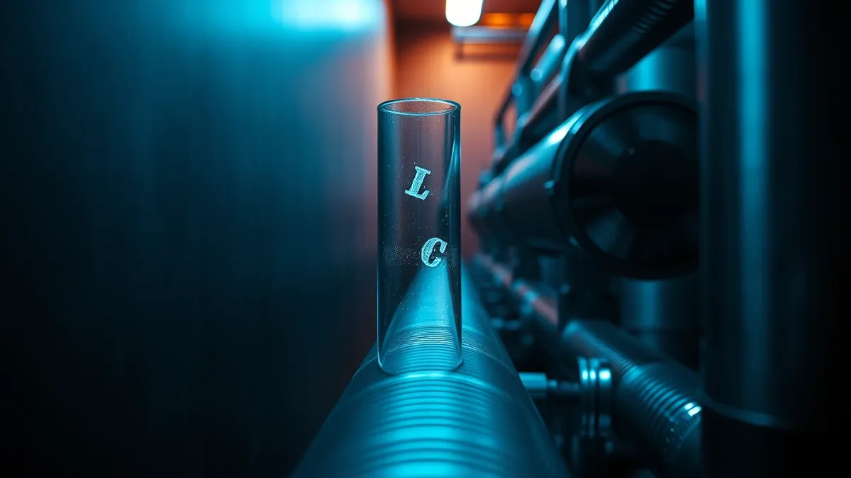 Illustration: A transparent glass tube carries visible letter shapes toward a dark wall, while a parallel sealed metal pipe reflects light as it moves toward the same destination.