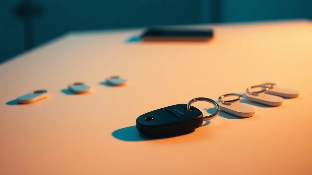Illustration: A single black key lies on a sterile white table, casting a sharp shadow.